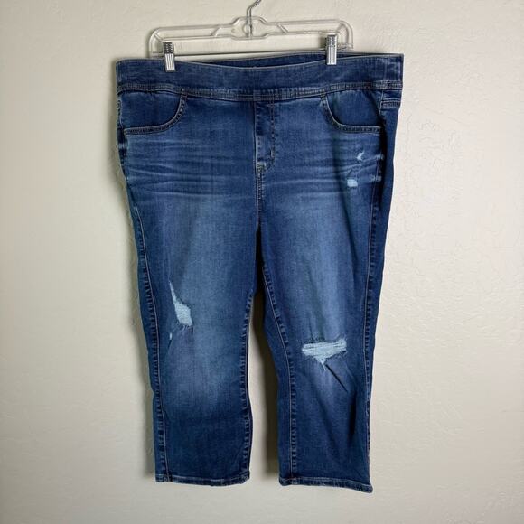 Torrid Distressed Crop Lean Jean Skinny Super Soft High-Rise Jean 2X 14589505 - Picture 15 of 15